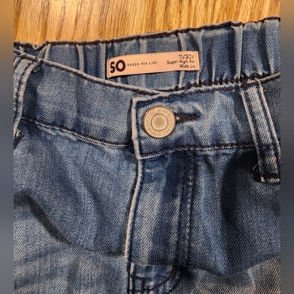SO Goods for Life Jeans Size 11/30W Super High Rise Straight Wide Leg Di… - Picture 6 of 16